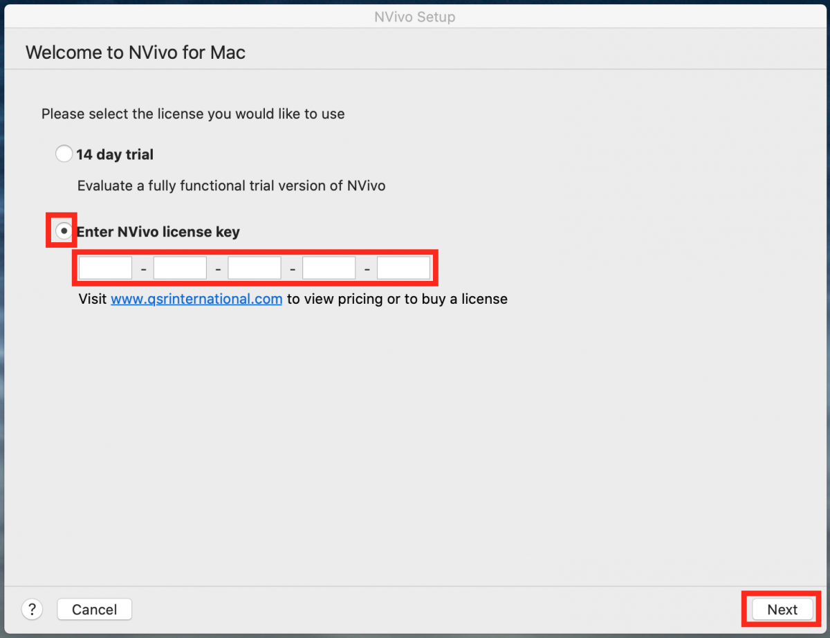 using nvivo license key for windows on mac